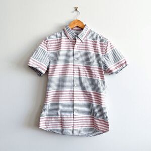 Paisley & Gray Mens Casual Button Down Shirt Slim Fit Pink Gray Medium